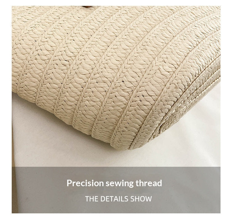 Women Travel Vacation Straw 2026 Summer New Fashion Woven Handheld Large Tote Bag
