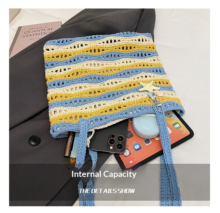 2026 New Lazy Shoulder Unique Casual Woven Large Tote Beach Bag