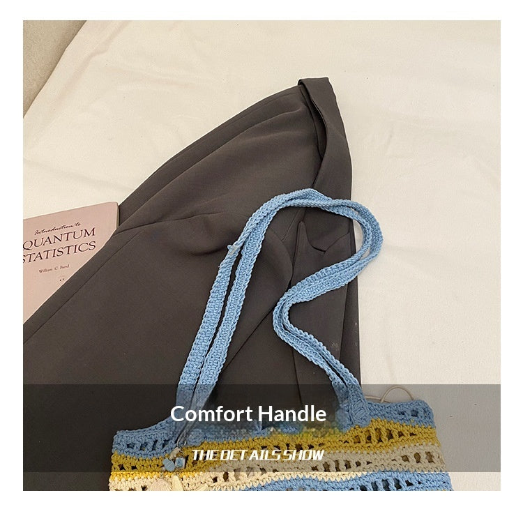 2026 New Lazy Shoulder Unique Casual Woven Large Tote Beach Bag