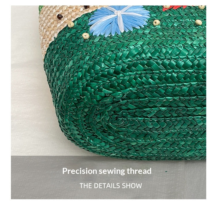 Women 2026 New Spring Beach Straw Ethnic Large Woven Shoulder Handheld Bag