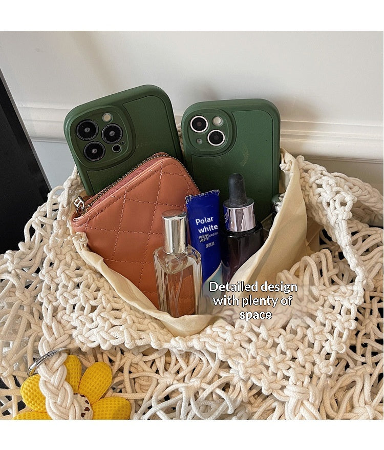 Ins Large Straw Beach Hollow Tote Korean Casual Artistic Shoulder Bag