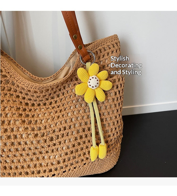 2026 Spring New Large Straw Casual Tote Beach Woven Shoulder Bag