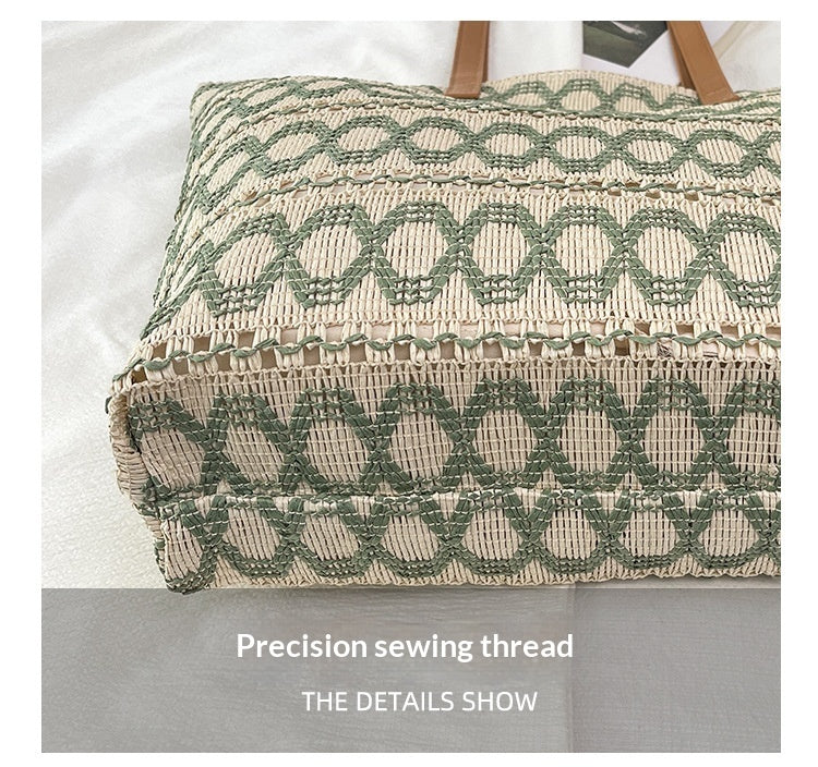 Women Trendy Woven Shoulder Large Tote Beach 2026 New Commute Straw Bag