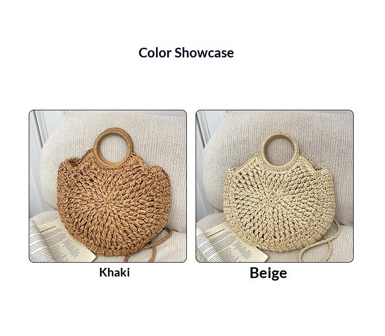 Women Forest Straw Shoulder Beach 2026 New Travel Chain Crossbody Bag