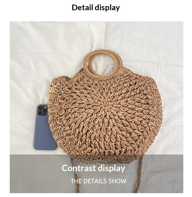Women Forest Straw Shoulder Beach 2026 New Travel Chain Crossbody Bag
