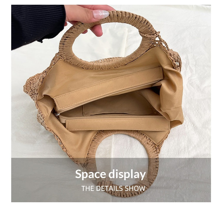 Women Forest Straw Shoulder Beach 2026 New Travel Chain Crossbody Bag