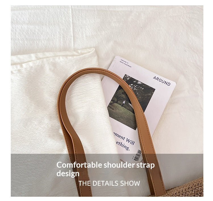 2026 Woven Shoulder Beach Handheld Unique Large Straw New Underarm Tote Bag