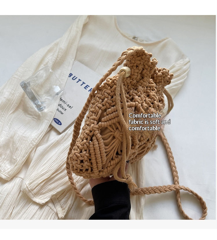 Women Woven Large 2026 New Fashion Crossbody Unique Bucket Bag