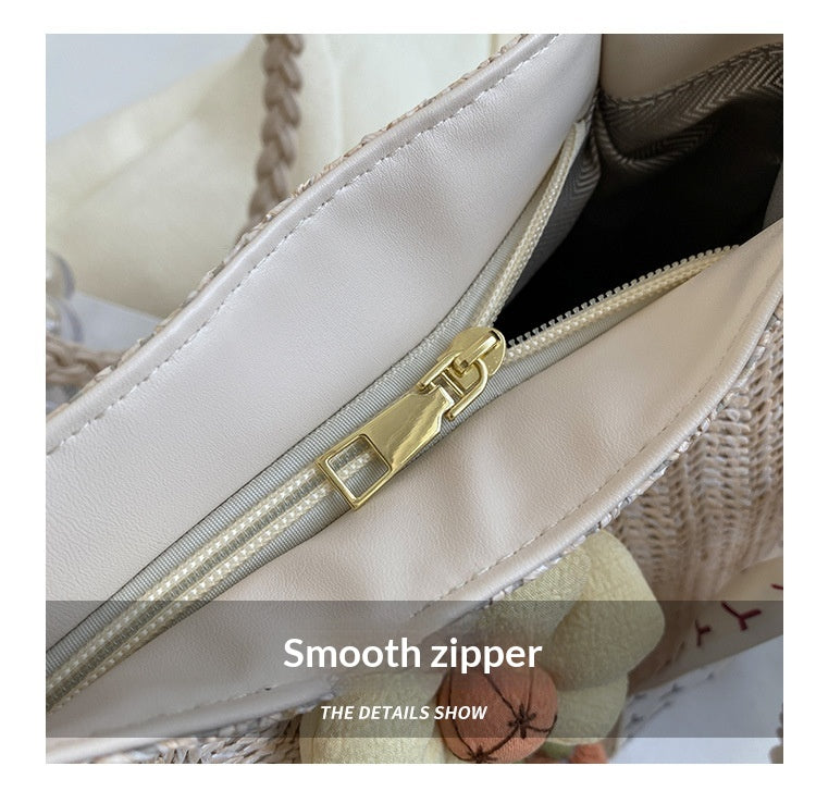 Women Unique Woven Straw New Large Beach Shoulder Crossbody Tote Bag