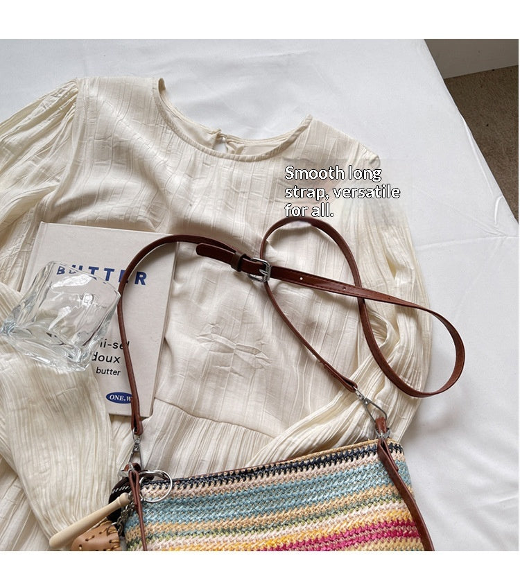 Women Summer Beach Woven Straw 2026 New Large Shoulder Crossbody Bag