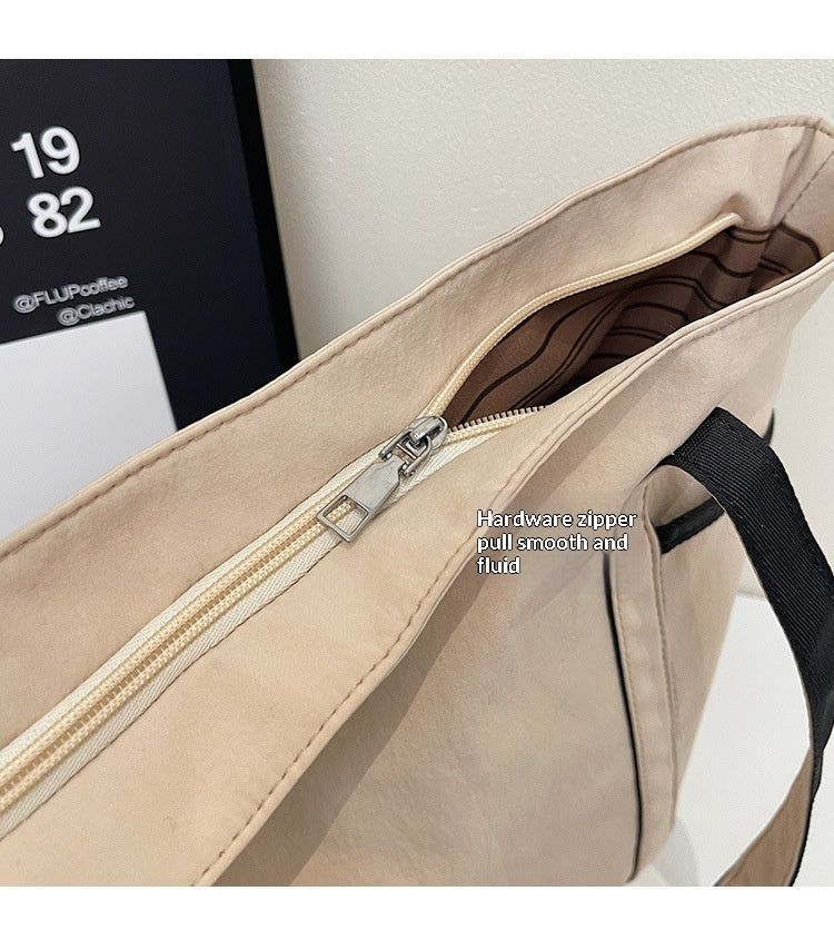 Women Color Block Tote 2026 New Large Fashion Handheld Shoulder Bag