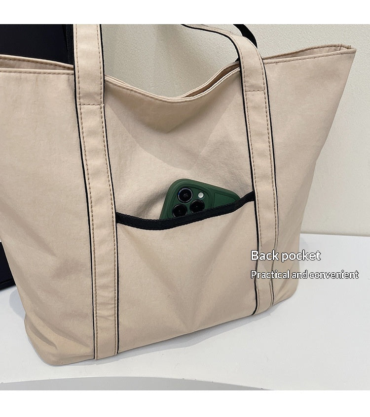Women Color Block Tote 2026 New Large Fashion Handheld Shoulder Bag