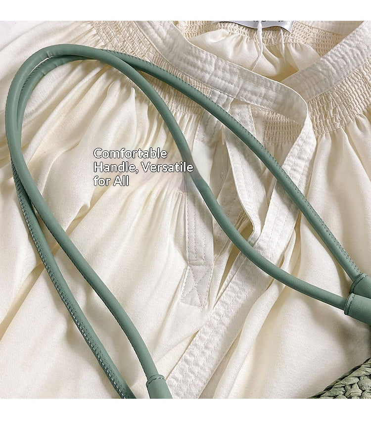 Colorful Large Straw Minimalist Handheld Natural Hollow Woven Beach Bag