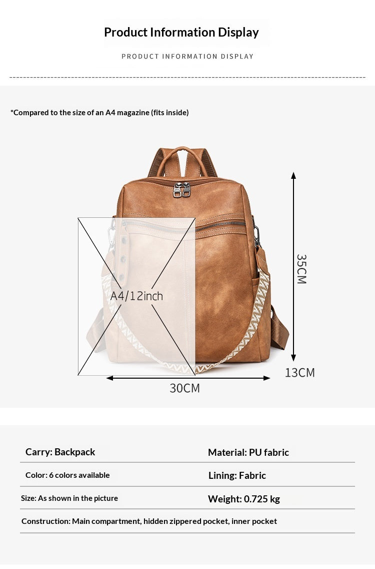 Women Korean 2026 New Minimalist Fashion Large Versatile Backpack