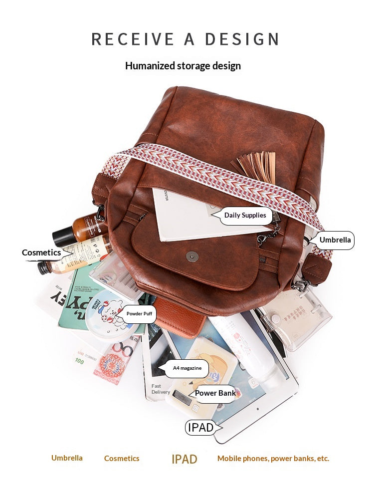Women New Large Vintage Convertible Shoulder Crossbody Backpack