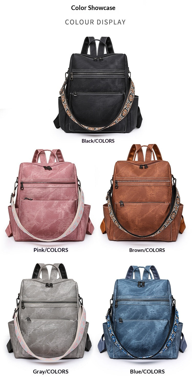 Women Lightweight Vintage Large Casual Travel Convertible Backpack