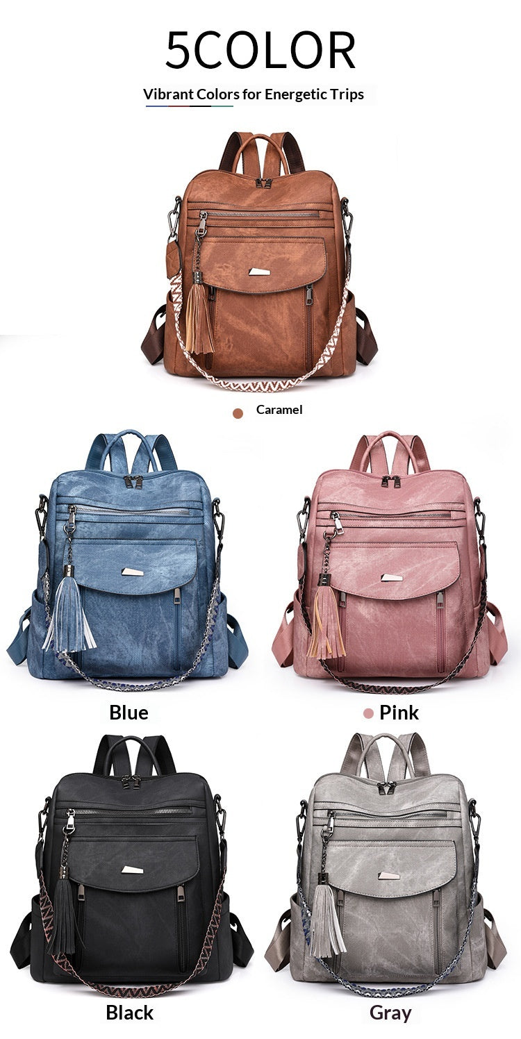 Women Spring Trendy PU Multifunctional Backpack