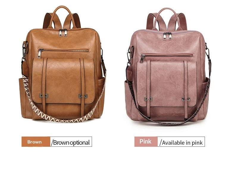 Women Vintage New Premium Soft PU Convertible Shoulder Large Commute Backpack
