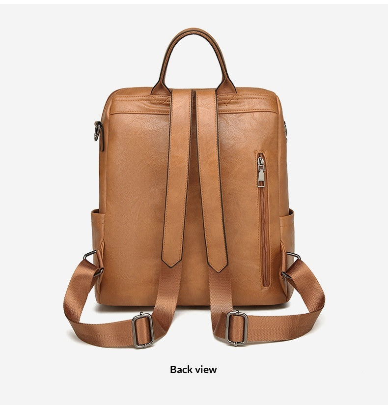 Women Vintage New Premium Soft PU Convertible Shoulder Large Commute Backpack
