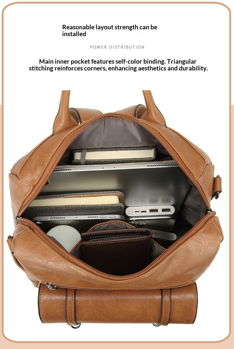 Women Vintage New Premium Soft PU Convertible Shoulder Large Commute Backpack