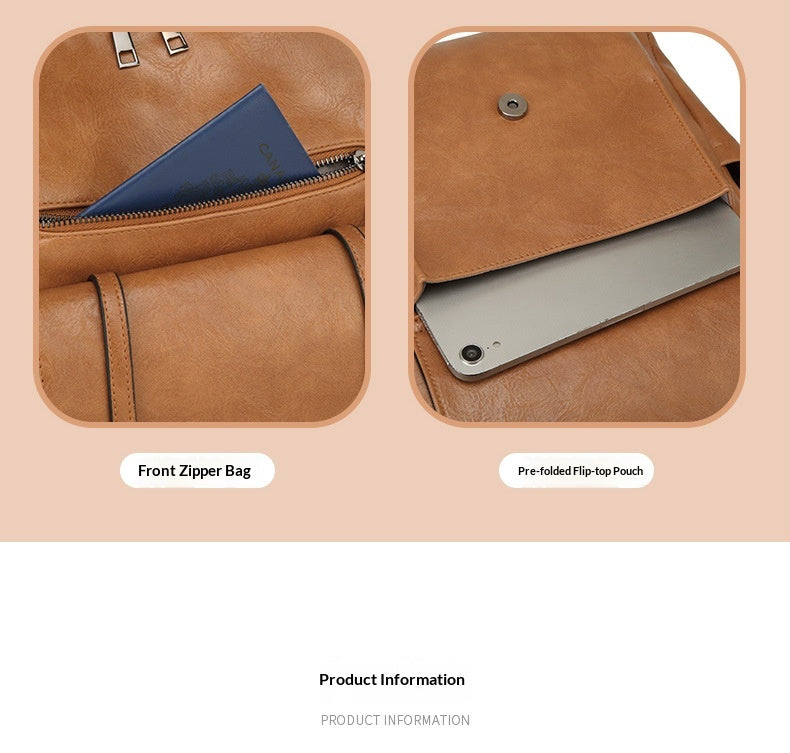 Women Vintage New Premium Soft PU Convertible Shoulder Large Commute Backpack