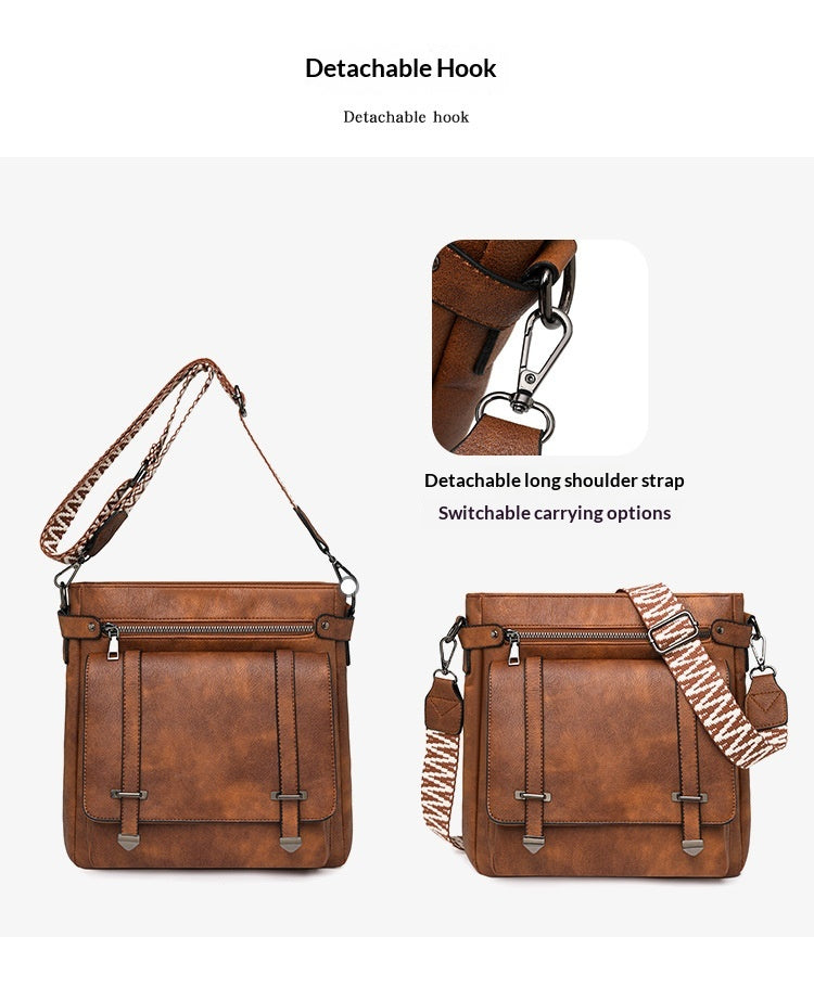 Women Fashion Large Multi Pocket Bucket Flap Crossbody Bag