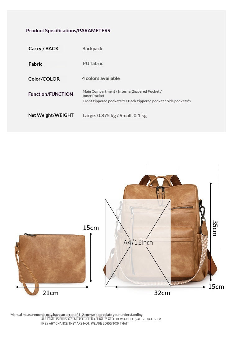 Women Large Vintage Multifunctional Set Backpack