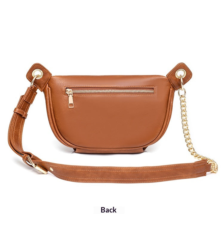 Women Vintage New PU Chest Chain Waist Fashion Bag