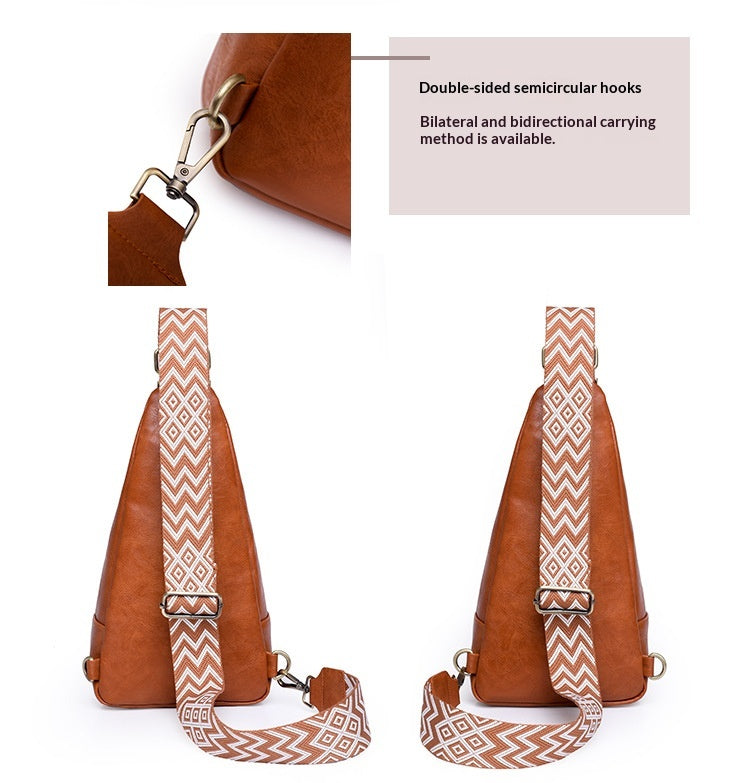 Women 2026 Vintage PU Crossbody Chest Bag