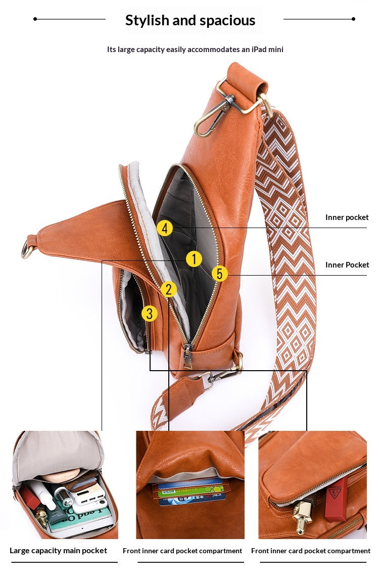 Women 2026 Vintage PU Crossbody Chest Bag