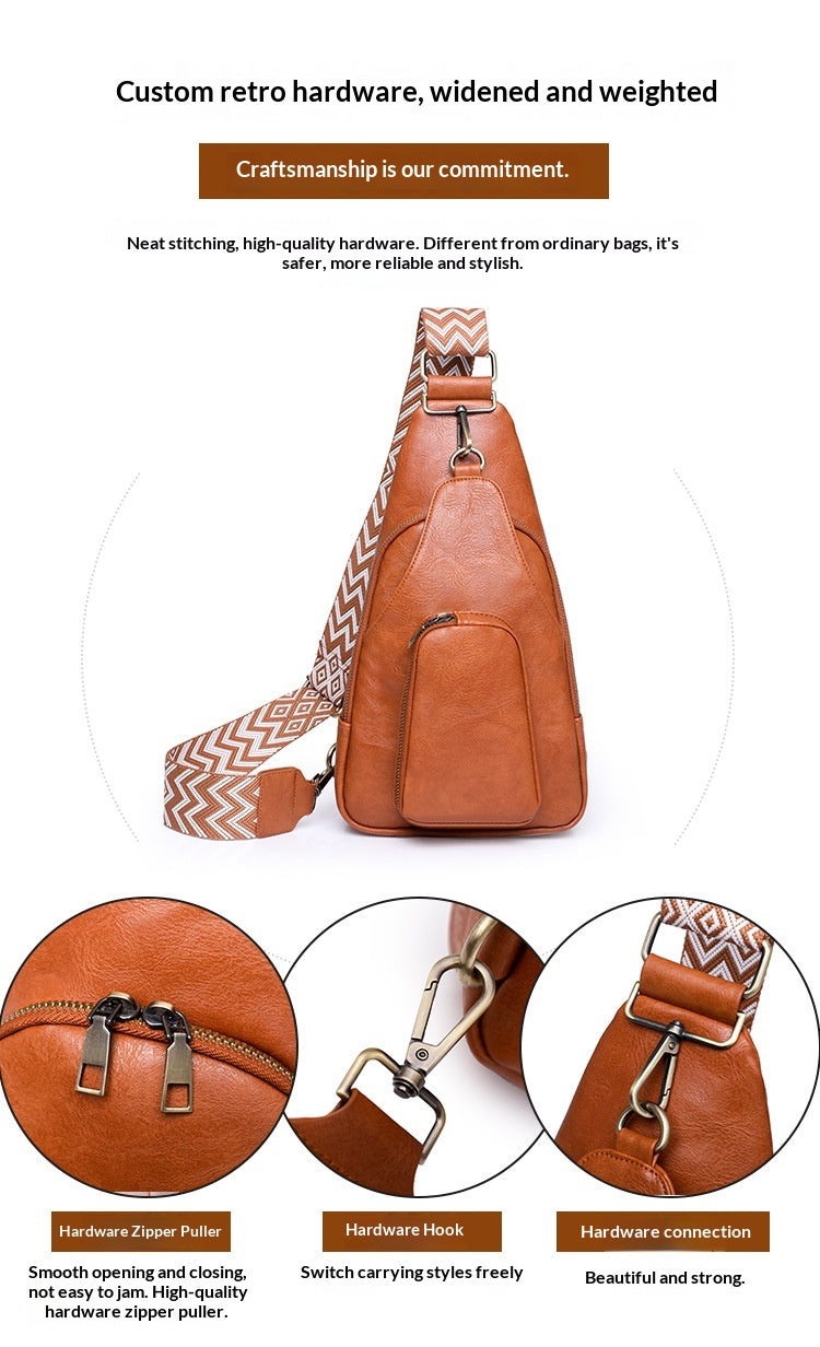 Women 2026 Vintage PU Crossbody Chest Bag