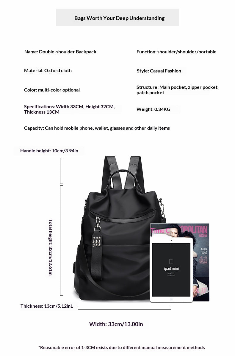Women Large Ins Oxford Student Backpack