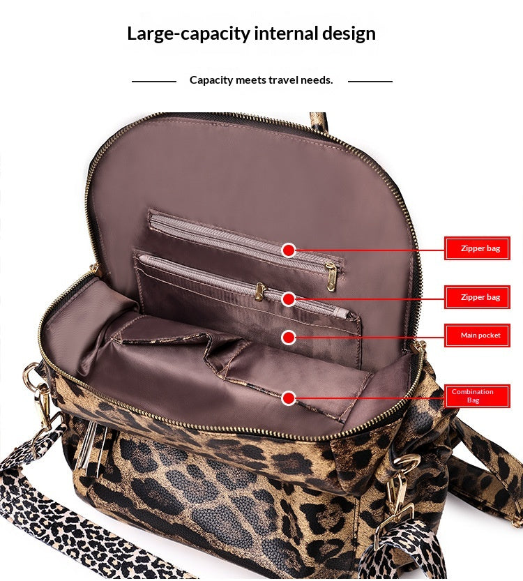 Women Large Trendy Vintage Soft Leather Convertible Shoulder Backpack