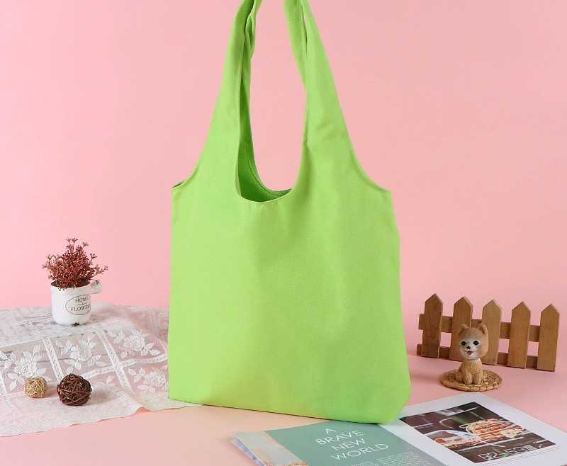 Solid Color Dyed Fabric Wide Strap Tote Bag