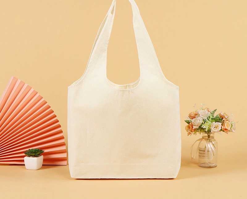 Solid Color Dyed Fabric Wide Strap Tote Bag