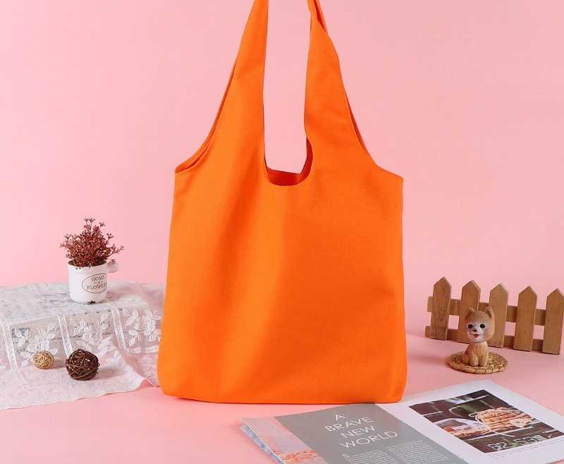 Solid Color Dyed Fabric Wide Strap Tote Bag