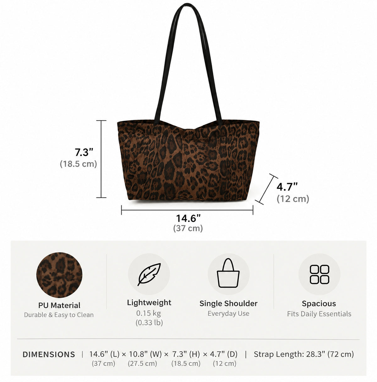 Vintage Suede Leopard-Print Tote Bag