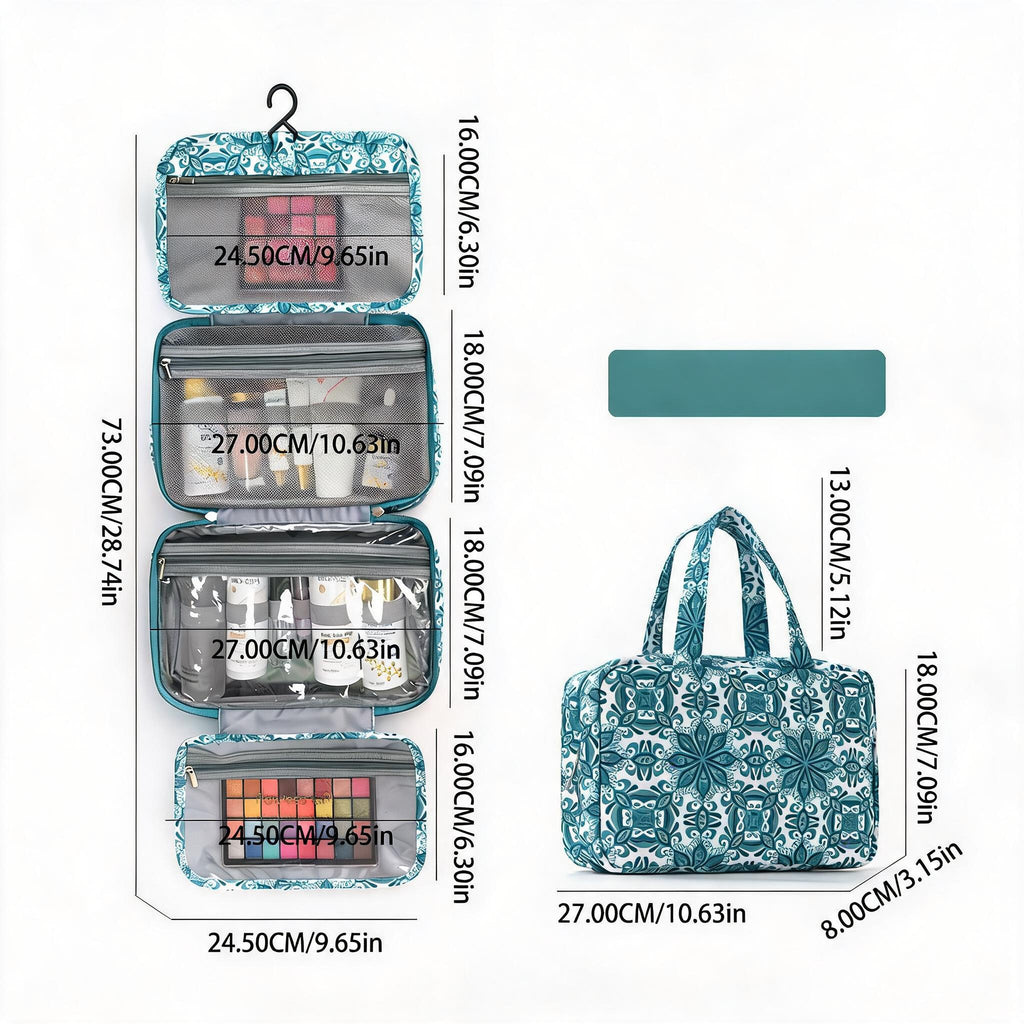 Dry-Wet Separation Floral Toiletry Bag