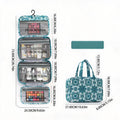 Dry-Wet Separation Floral Toiletry Bag