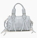 Y2K Studded Lace-Up Mini Boston Shoulder Bag