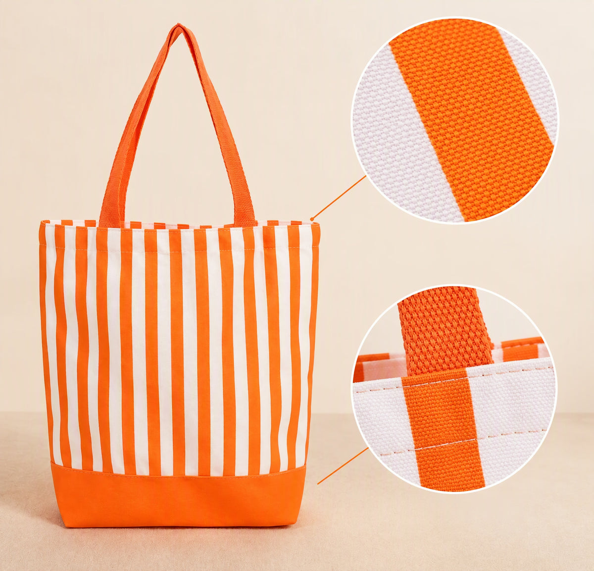 Striped Canvas Tote Bag