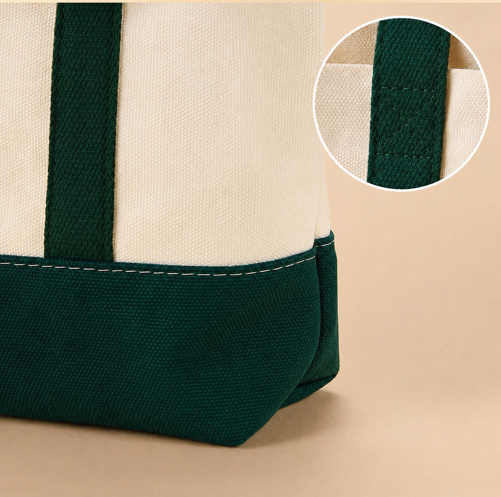 Color Block Canvas Tote Bag for Everyday Carryall