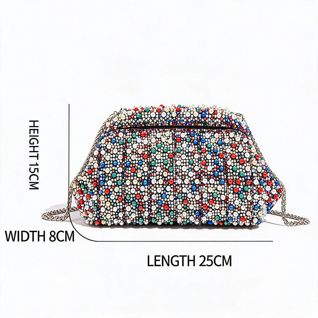 High-End Pearl Clip Evening Clutch Bag