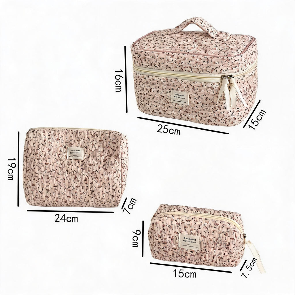 Corduroy All-Over Floral Cosmetic Bag