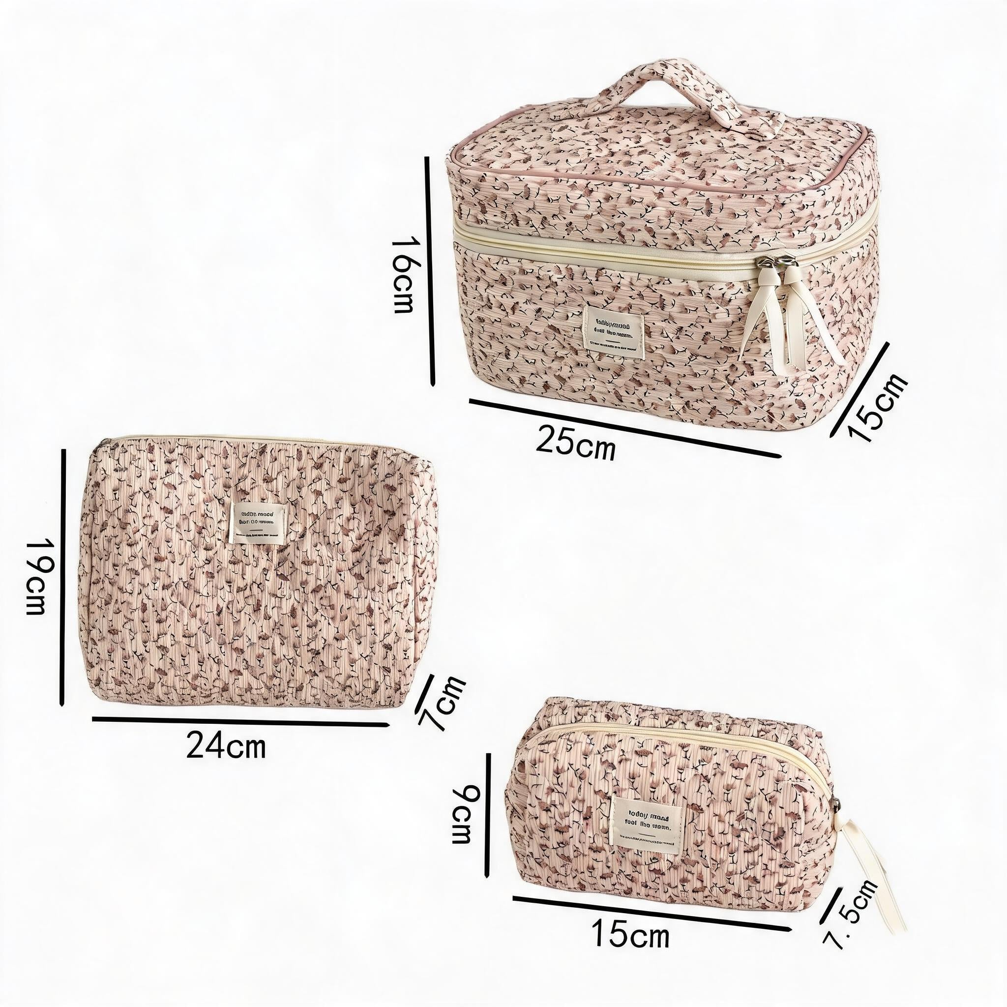 Corduroy All-Over Floral Cosmetic Bag