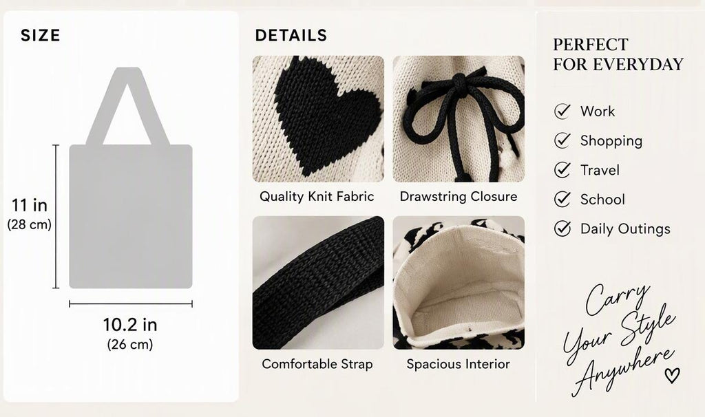 Knitted Drawstring Mini Bucket Shoulder Bag