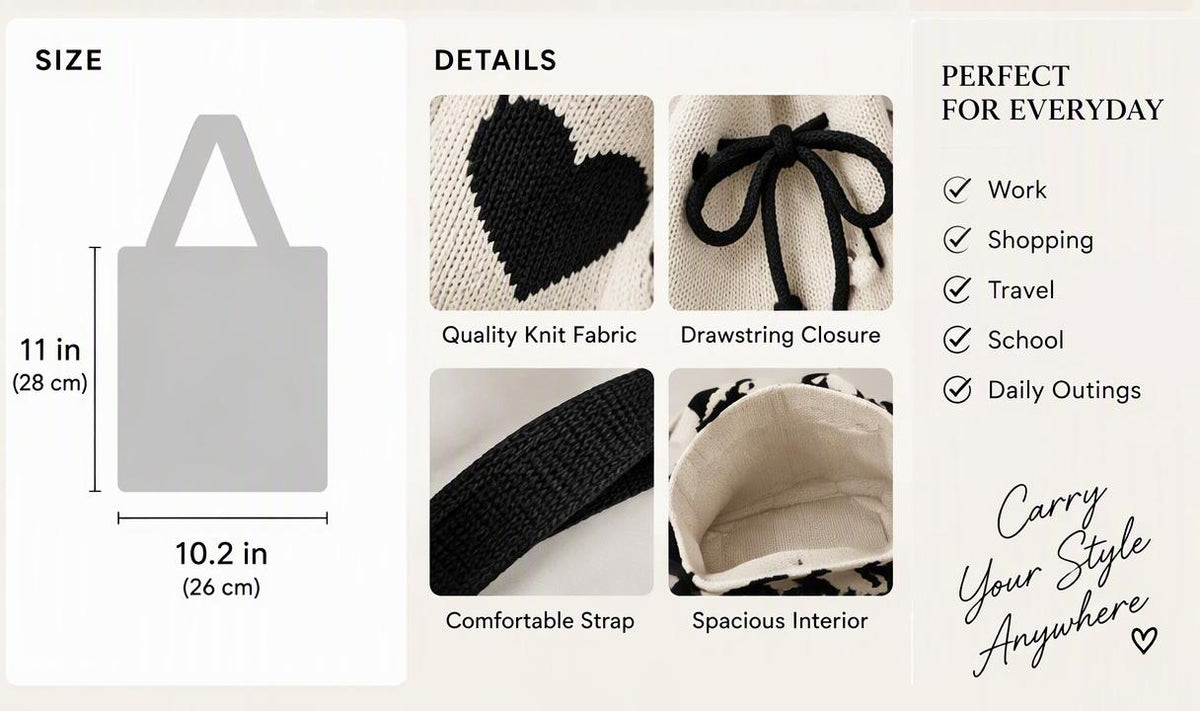 Knitted Drawstring Mini Bucket Shoulder Bag
