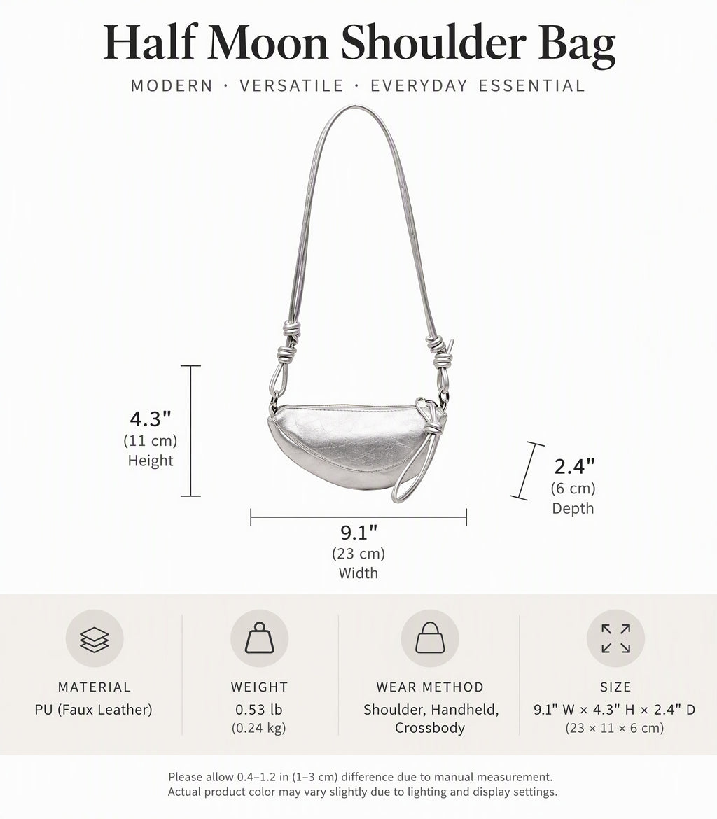 Mini Crescent Crossbody Bag with Knotted Strap Detail