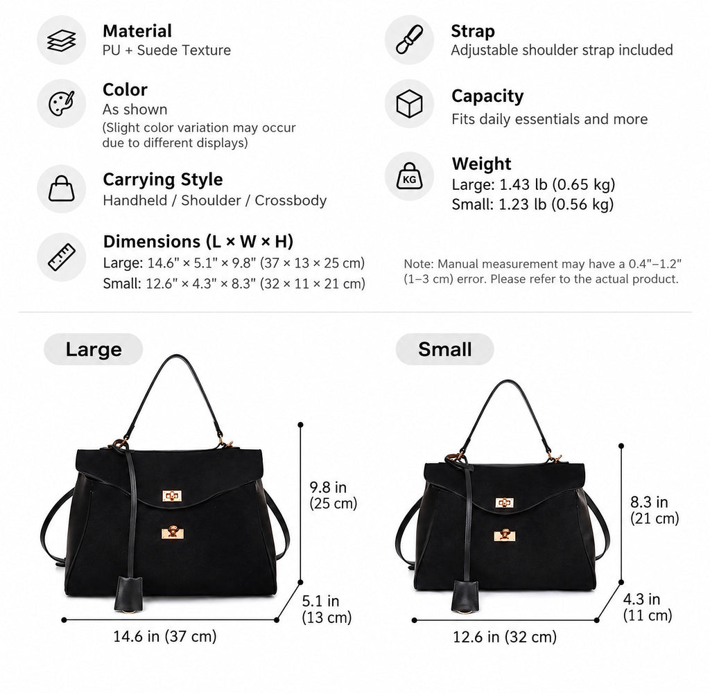 Retro Handbag with Gold Tone Hardware