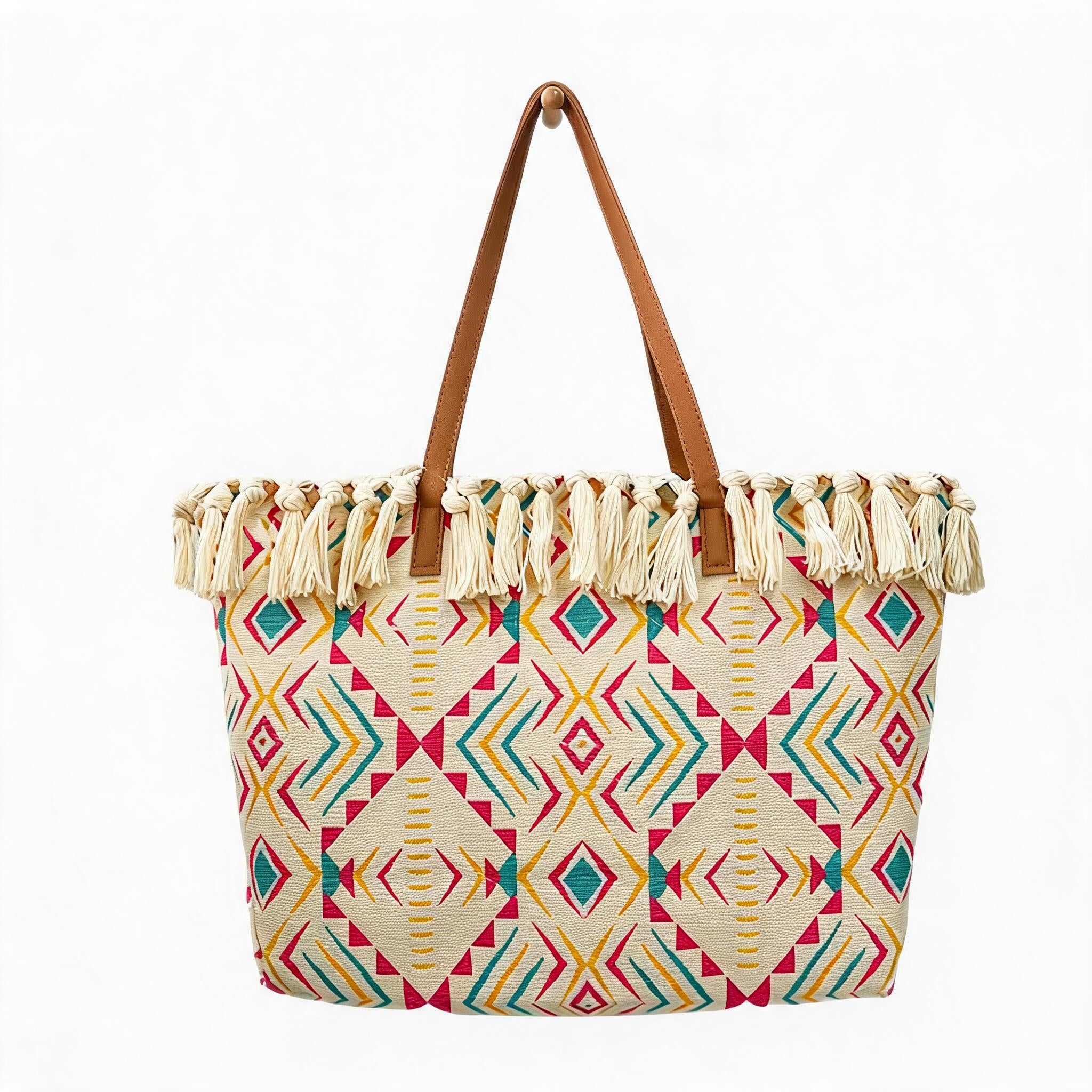 Retro Hand-Woven Cotton Linen Tassel Bag